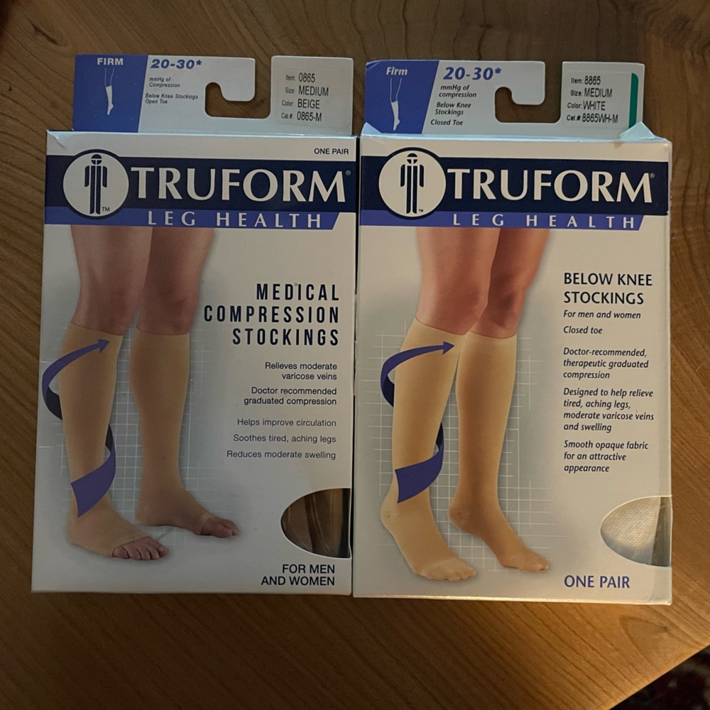 Truform Medical Compression Stockings  20-30 white/ tan